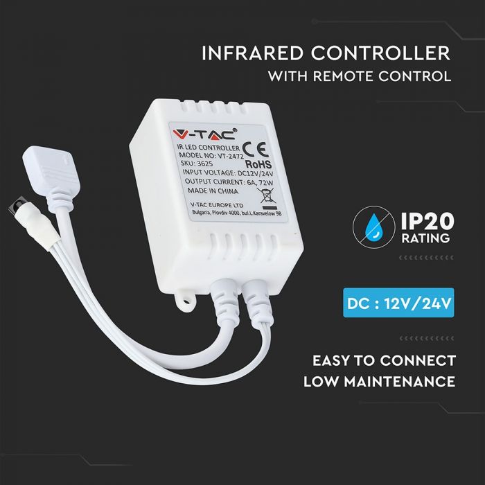 Infrared Controller Remote Control 24 Buttons Round