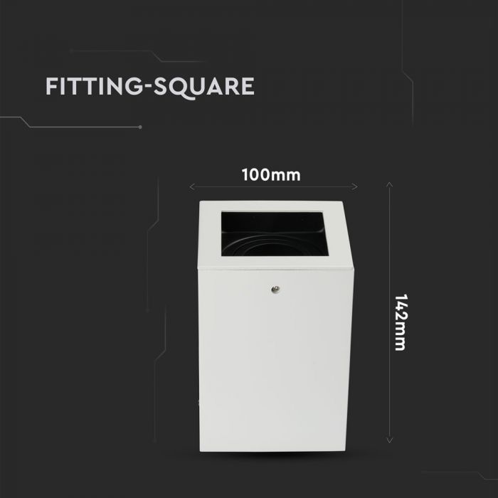 LED SURFACE MOUNTED GU10 FITTING SQUARE WHITE 142X100X100