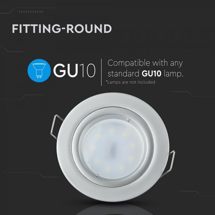 LED BRACKET GU10 ROUND METALLIC GREY Ø81x34mm (73)