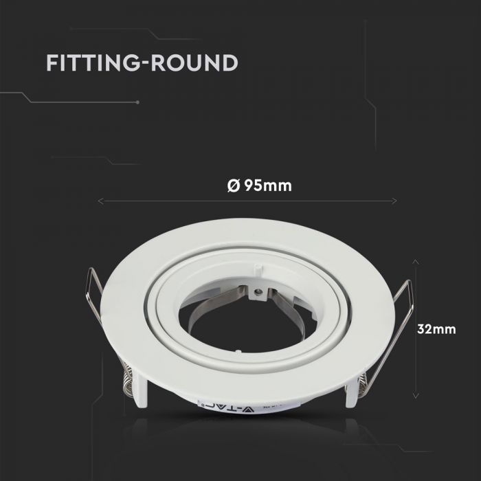 LED BRACKET GU10 ROUND Aluminium Movable WHITE 95 (85)