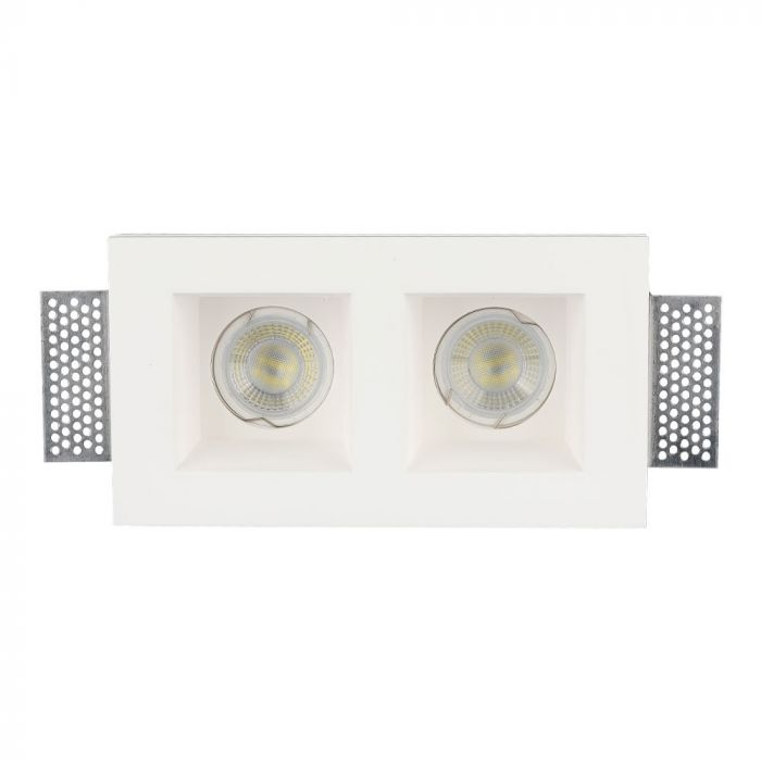 GU10 Fitting Square Gypsum White 2 Holder