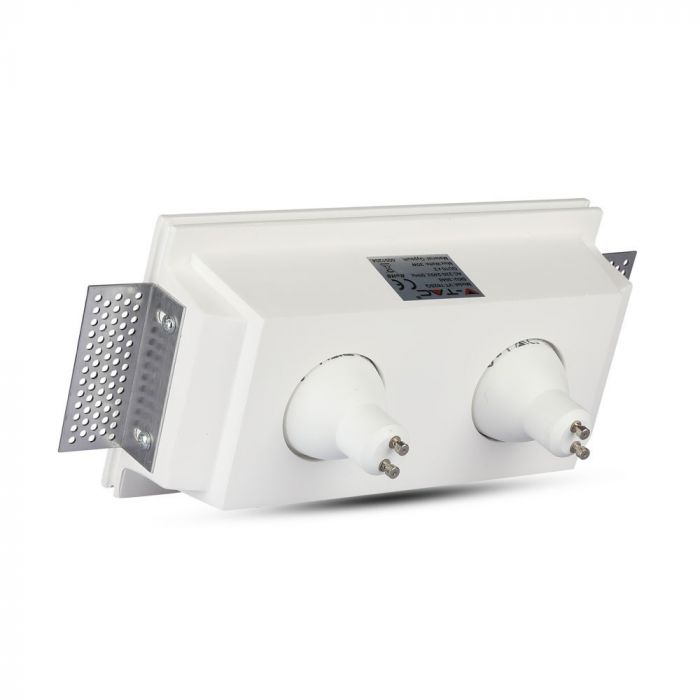GU10 Fitting Square Gypsum White 2 Holder