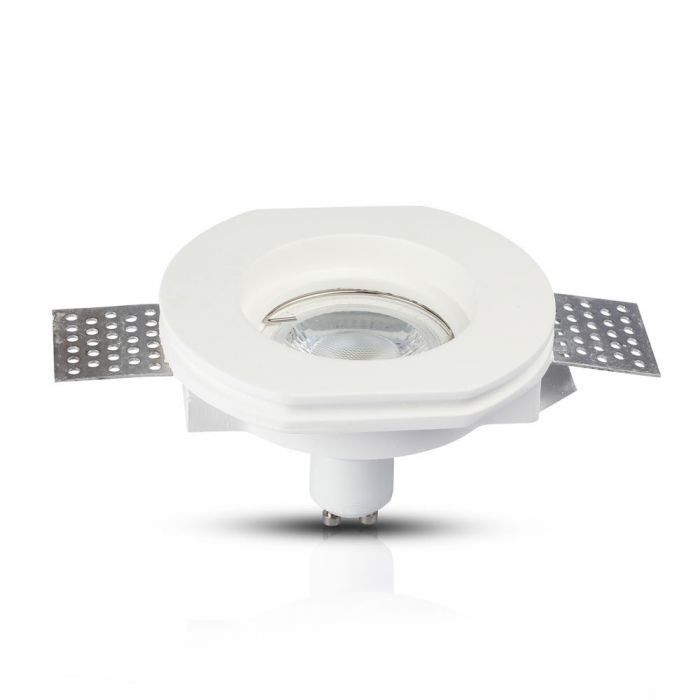 GU10 Fitting Round Gypsum White Edge Cut ?100