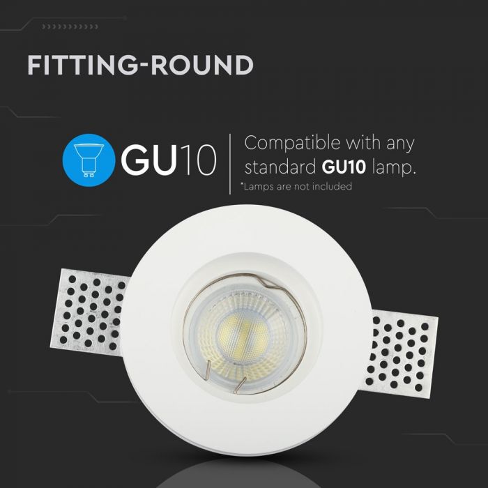 LED BRACKET GU10 ROUND WHITE 140X45 (103) GYPSUM
