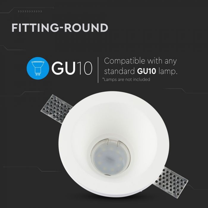 LED BRACKET GU10 ROUND WHITE 170X90 (132) GYPSUM