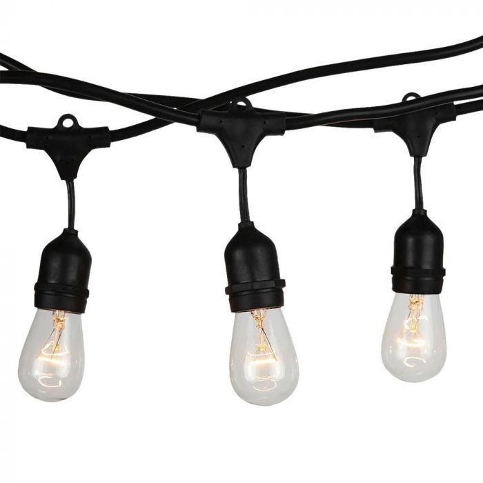 LED STRING LIGHT 15M WITH EURO PLUG AND 15 X WP SOCKET