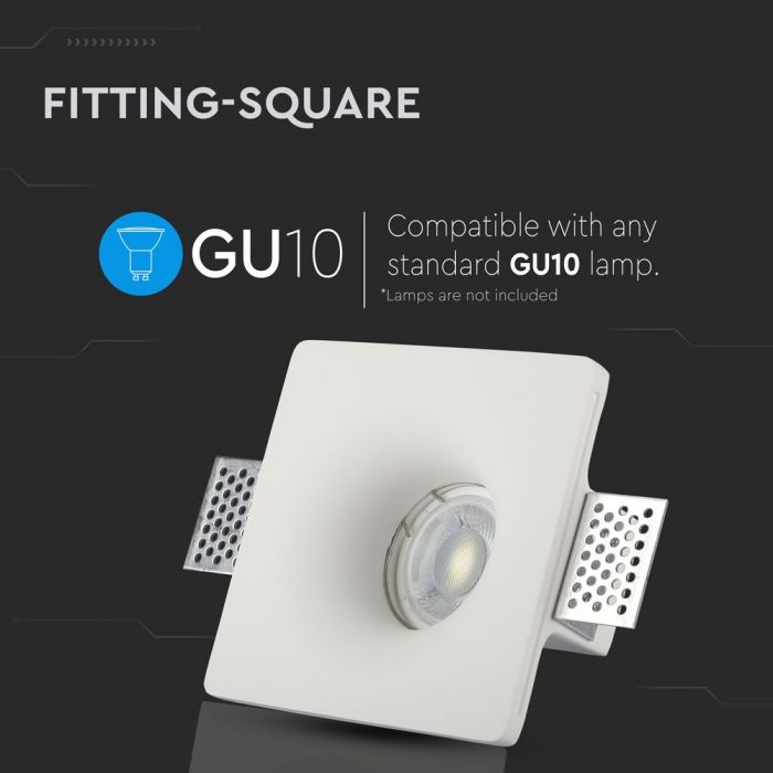LED BRACKET GU10 SQUARE WHITE 120X45 (120) GYPSUM