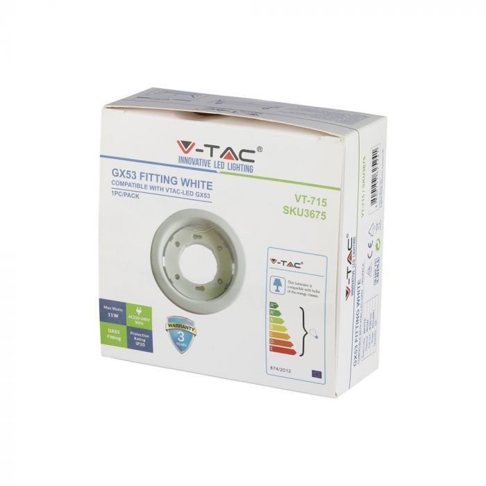 LED BRACKET GX53 ROUND FIXED WHITE 105X14 (90)