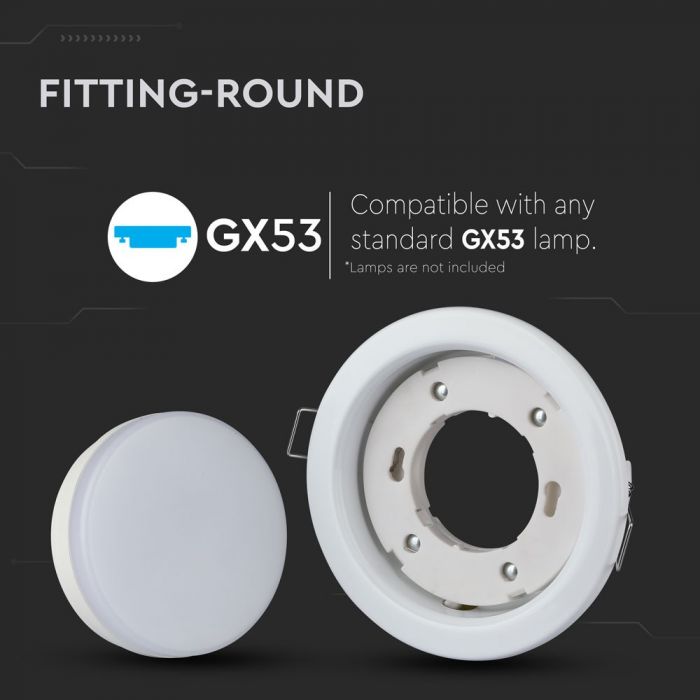 LED BRACKET GX53 ROUND FIXED WHITE 105X14 (90)