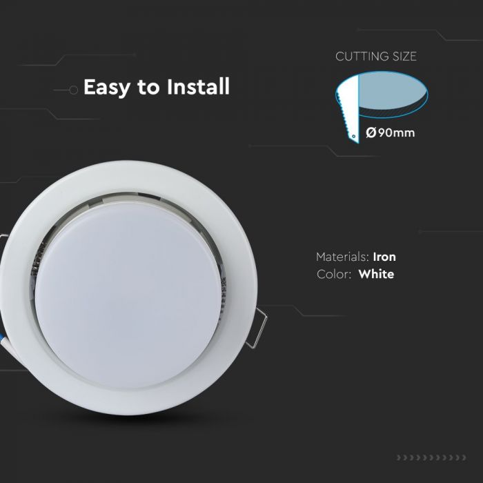 LED BRACKET GX53 ROUND FIXED WHITE 105X14 (90)