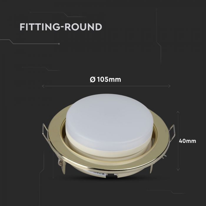 LED BRACKET GX53 ROUND FIXED GOLD 105X14 (90)