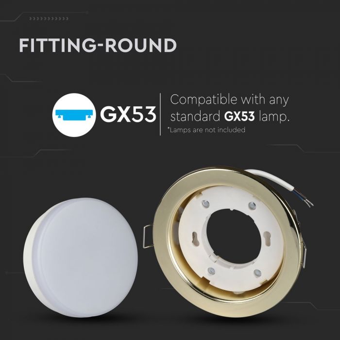 LED BRACKET GX53 ROUND FIXED GOLD 105X14 (90)