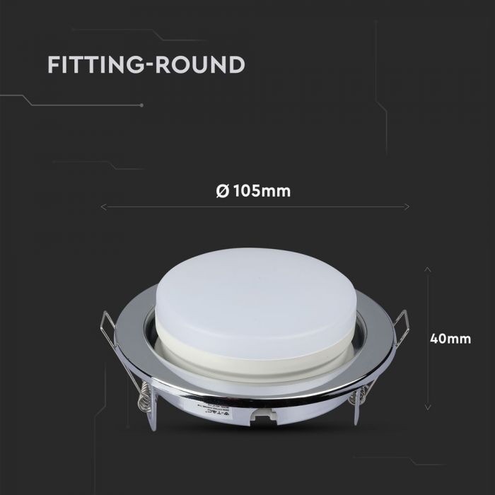 LED BRACKET GX53 ROUND FIXED CHROME 105X14 (90)