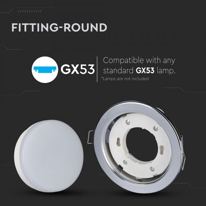 LED BRACKET GX53 ROUND FIXED CHROME 105X14 (90)