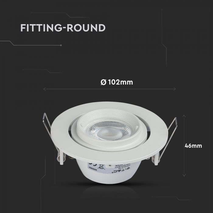 LED BRACKET ROUND Movable WHITE 102X46 (93) ZOOM FITTING