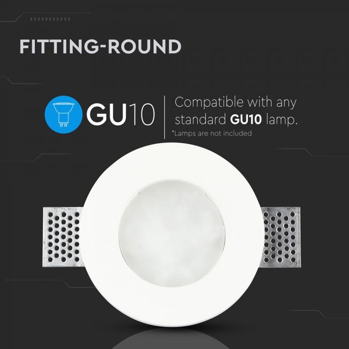 LED BRACKET GU10 ROUND WHITE WITH FROST GLASS 120X60 (123) GYPSUM