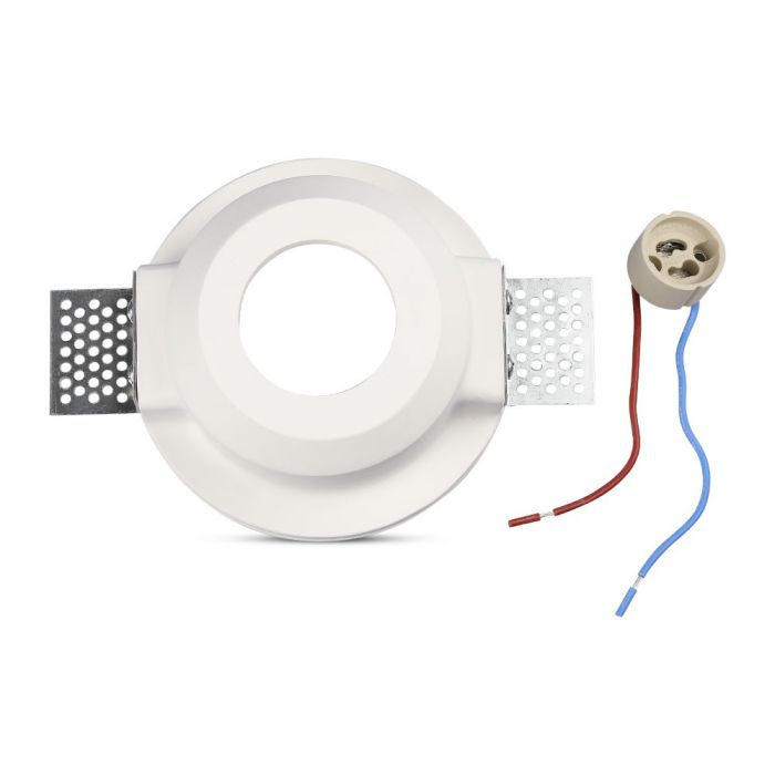 LED BRACKET GU10 ROUND WHITE WITH FROST GLASS 120X60 (123) GYPSUM