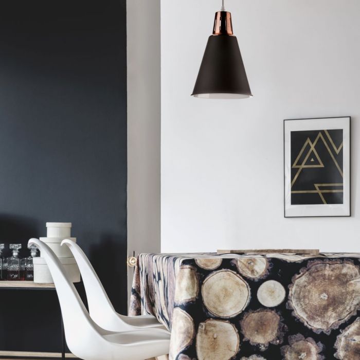 LED E27 PENDANT MODERN RED COPPER SAND BLACK 22X31X138