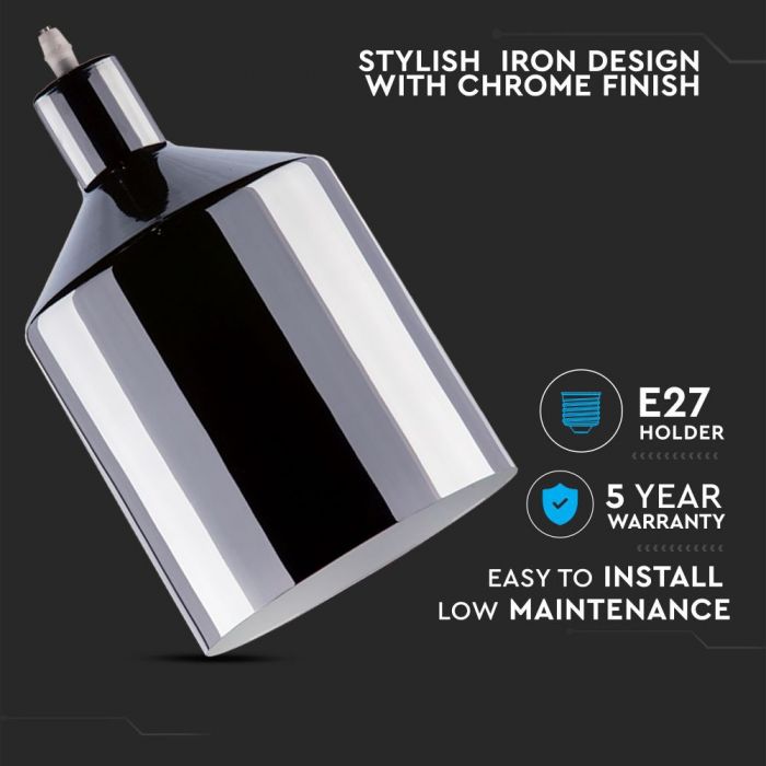 LED E27 PENDANT CHROME 17X100 COPPER