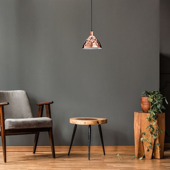 LED E27 PENDANT ROSE GOLD 22X100 COPPER