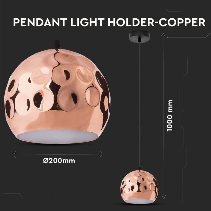 LED E27 PENDANT ROSE GOLD 20X100 COPPER