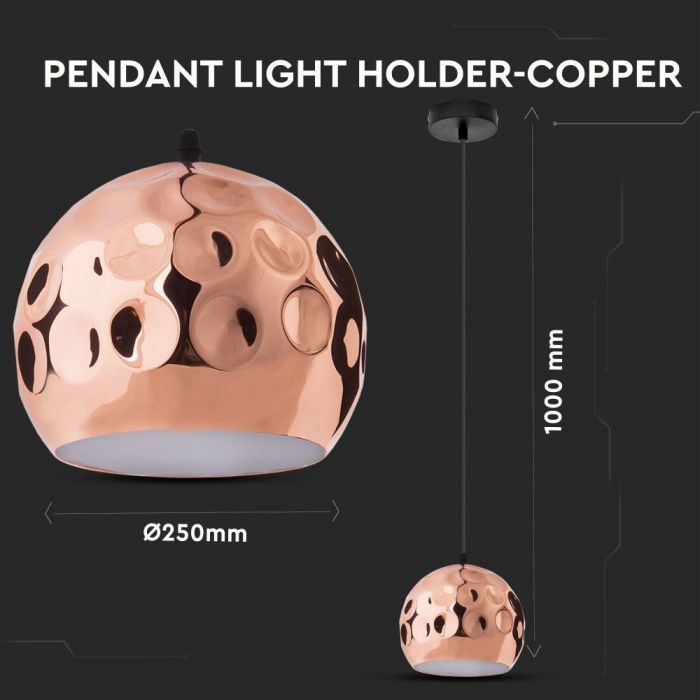 LED E27 PENDANT ROSE GOLD 25X100 COPPER