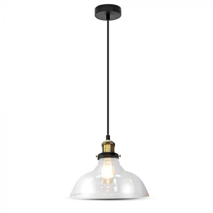 LED E27 PENDANT TRANSPARENT 25X23X110 GLASS