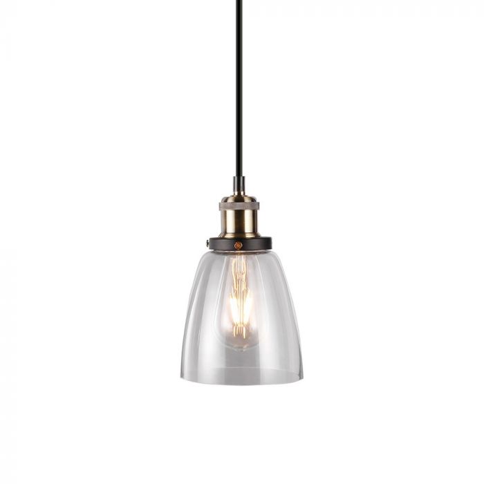LED E27 PENDANT TRANSPARENT 14X24X113 VINTAGE GLASS