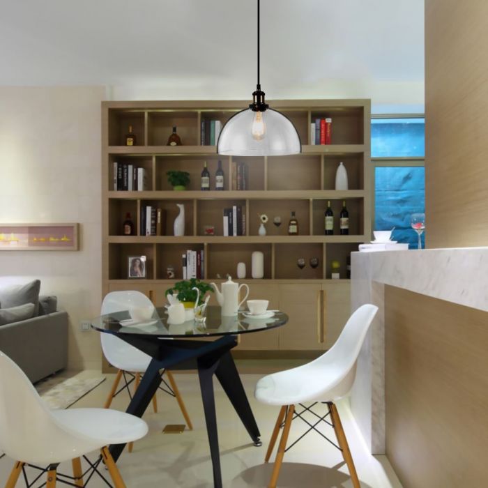 LED E27 PENDANT TRANSPARENT 30X25X115 VINTAGE GLASS