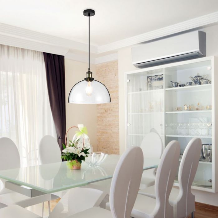 LED E27 PENDANT TRANSPARENT 30X25X115 VINTAGE GLASS
