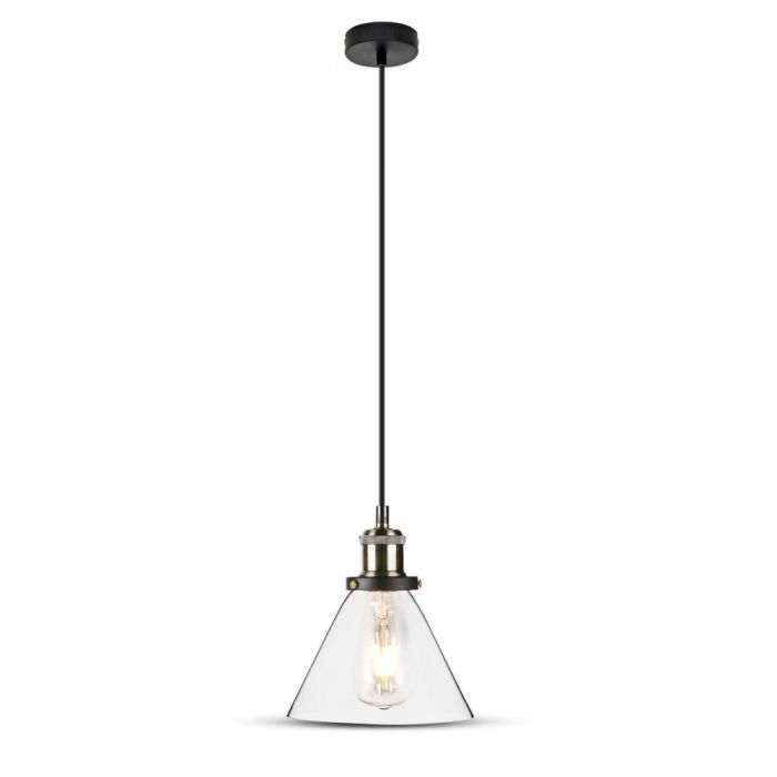 LED E27 PENDANT TRANSPARENT 18X23X110 VINTAGE GLASS