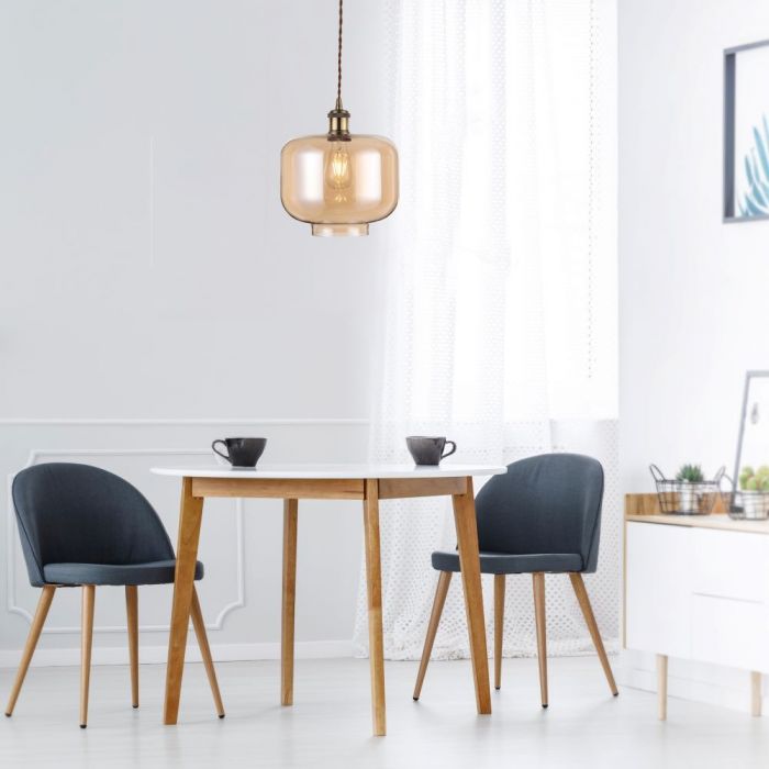 LED E27 PENDANT VINTAGE AMBER 25X28X118 GLASS