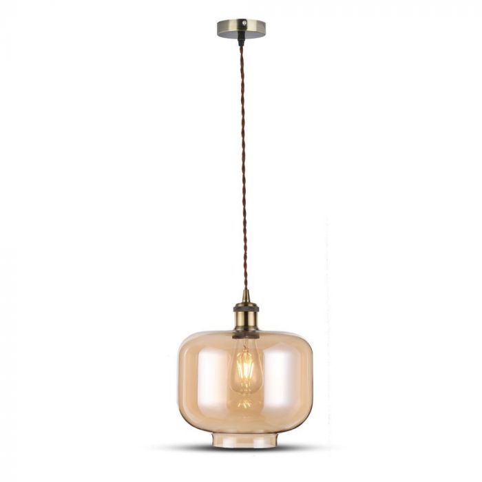 LED E27 PENDANT VINTAGE AMBER 25X28X118 GLASS