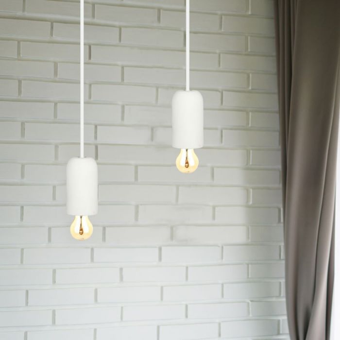 Concrete Pendant Light White