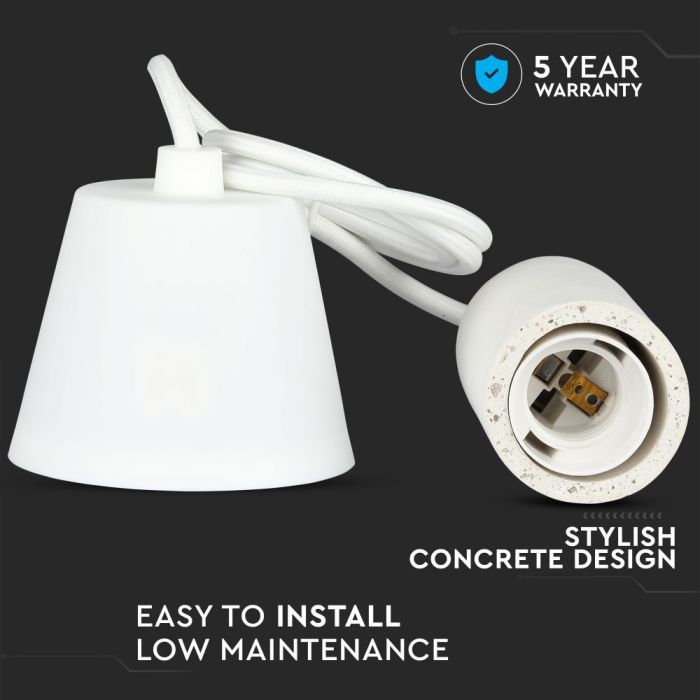 Concrete Pendant Light White