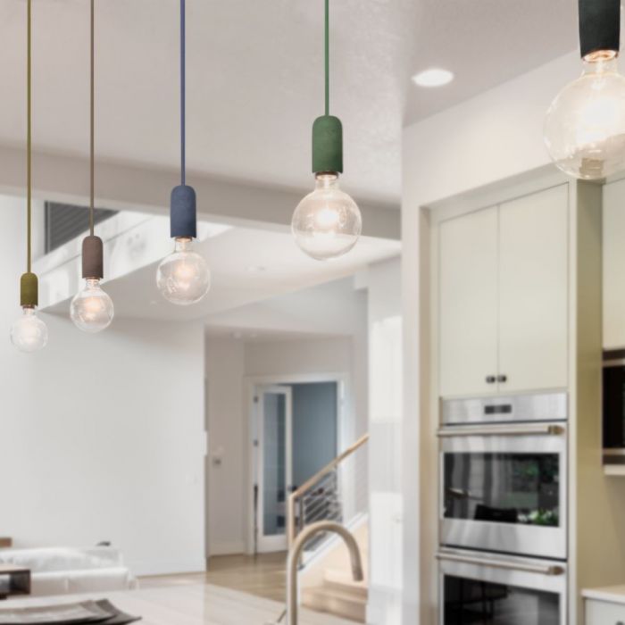 LED E27 PENDANT BROWN 95X50X1050 CONCRETE