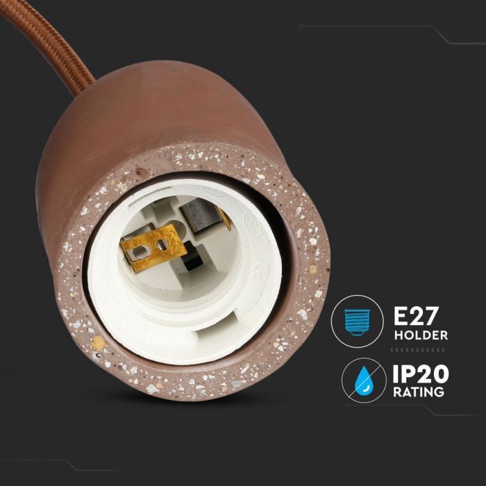 LED E27 PENDANT BROWN 95X50X1050 CONCRETE