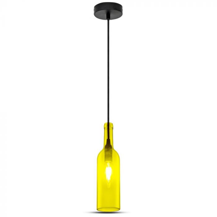 LED E27 PENDANT BOTTLE LIGHT YELLOW 7X28X115 GLASS