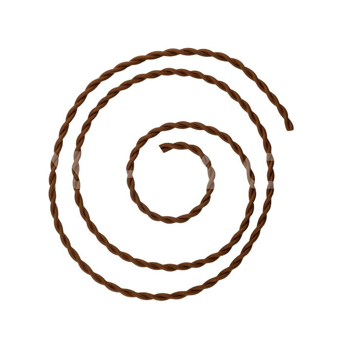 LED E27 PENDANT TWISTED WIRE BROWN 2X0.75MM ROPE