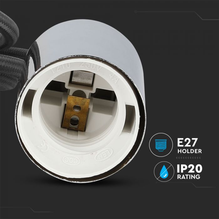 Chrome Pendant Light Black