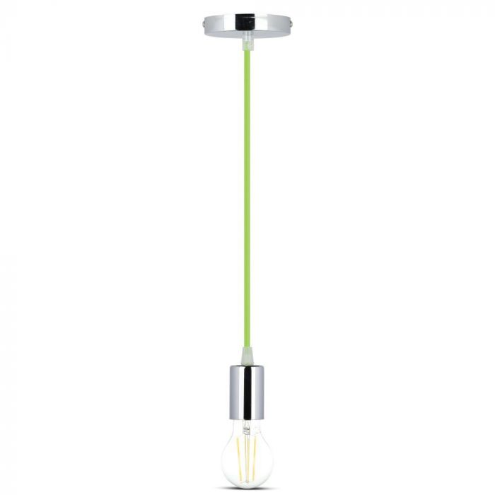 LED E27 PENDANT CHROME METAL 36X60 LIGHT GREEN