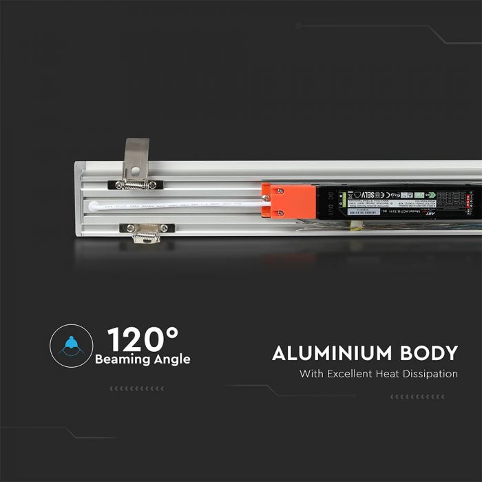 LED LINEAR RECESSED 40W DL 4000lm 120° 1211X70X35 ALUMINIUM SAMSUNG SILVER A++