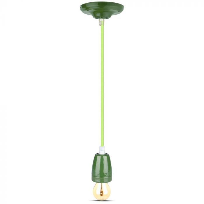 LED E27 HIGH FREQUENCY LAMP HOLDER GREEN 47X64X680 PORCELAIN