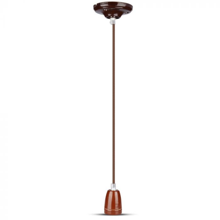 LED E27 HIGH FREQUENCY LAMP HOLDER BROWN 47X64X680 PORCELAIN