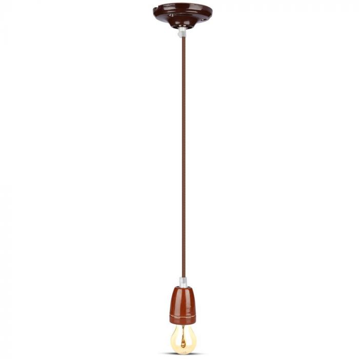 LED E27 HIGH FREQUENCY LAMP HOLDER BROWN 47X64X680 PORCELAIN