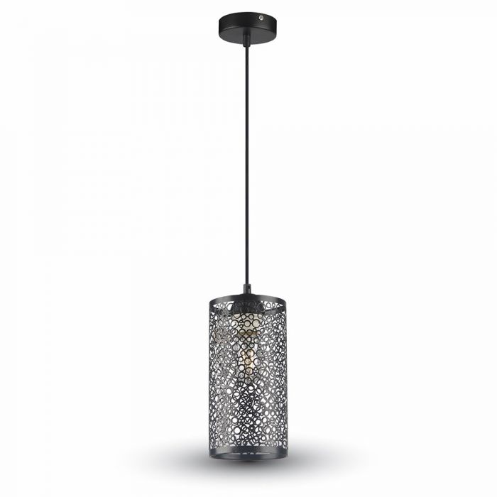 LED E27 PENDANT MAT BLACK 13X25X130 CAN SHAPE METAL