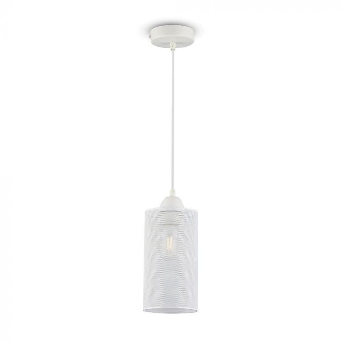LED E27 PENDANT MAT WHITE 13X22X130 CAN SHAPE METAL