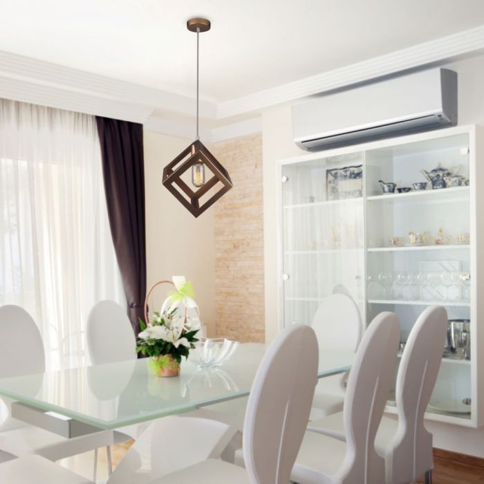 Geometric Pendant Light Champagne Gold Square