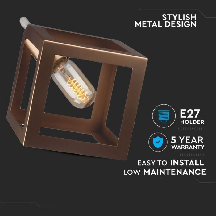 Geometric Pendant Light Champagne Gold Square