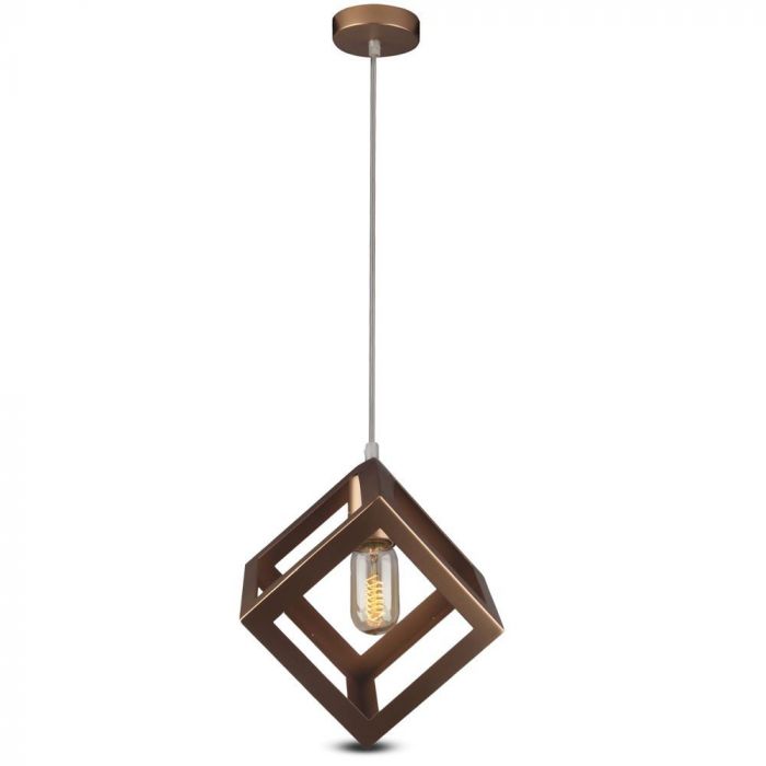 Geometric Pendant Light Champagne Gold Square